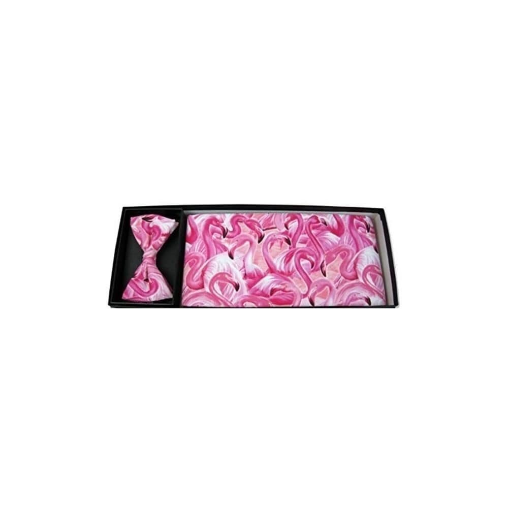Pink Flamingo Cummerbund and Bow Tie Set