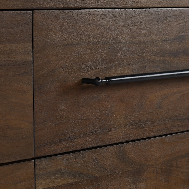 Classic Home Jaxon Nine-Drawer Acacia Wood Dresser in Cocoa Brown