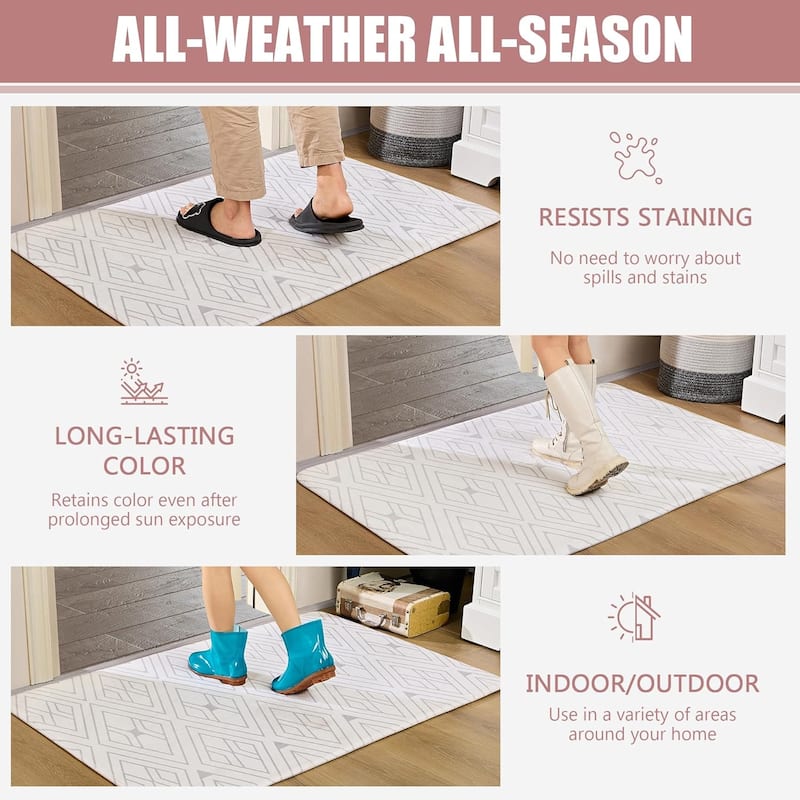 Indoor Door Mat, Front Back Outdoor Mat Rubber Backing, Low-Profile Entrance Rugs, Absorbent Resist Dirt Doormats Inside Doormat
