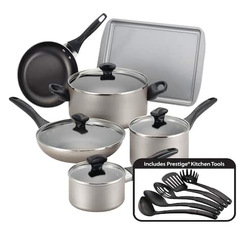 Farberware Dishwasher Safe Nonstick Cookware Set, 15-Piece