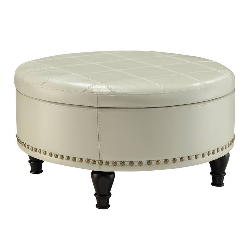 OS Home and Office Furniture Model BP-AUOT32-B28 Augusta Storage Ottoman Cream