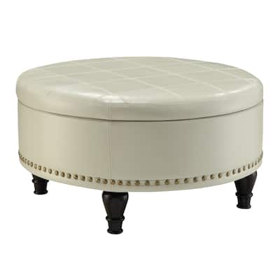OS Home and Office Furniture Model BP-AUOT32-B28 Augusta Storage Ottoman Cream