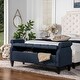 preview thumbnail 99 of 112, Copper Grove Performance Fabric Amalfi Tufted Storage Bench with Rolled Arms Blue Performance Polyester