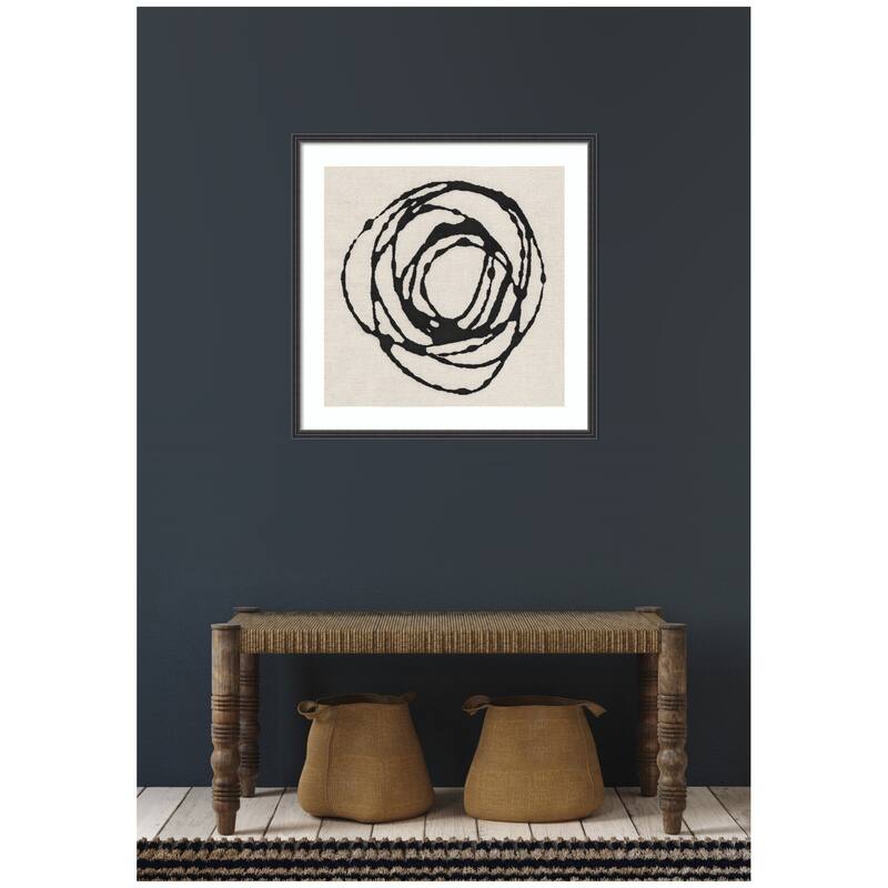 Kate and Laurel Framed Art Flowing Circle Abstract by The Creative Bunch Studio