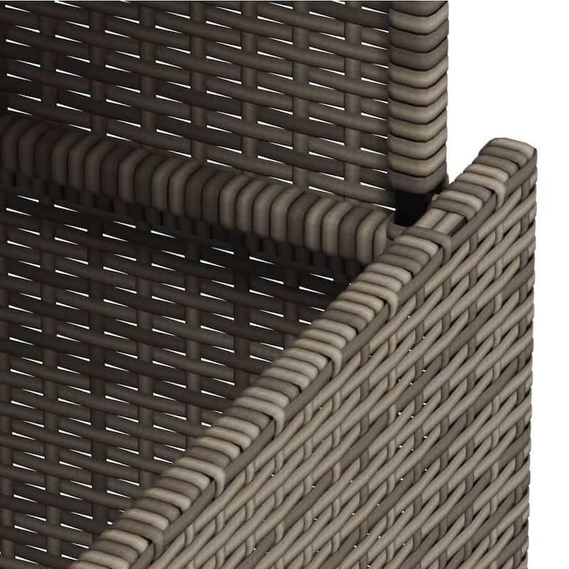 vidaXL Patio Table Rectangular Backyard Garden Poly Rattan and Acacia Wood - 39.4 x 21.7 x 28.7 in