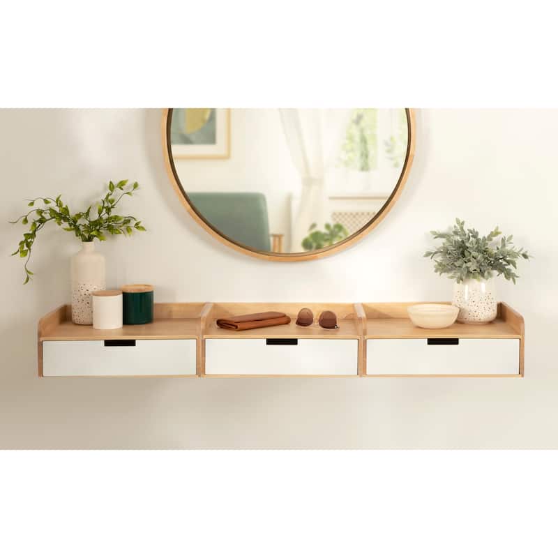 Kate and Laurel Kitt Premium Sold Wood Floating Shelf Side Table