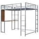 preview thumbnail 11 of 41, Multifunctional Design Loft Bed with Desk, Two-sided Ladder and Shelves, Efficient space, Full Size