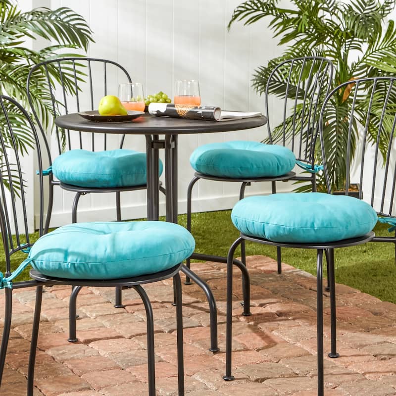 15-inch Round Outdoor Solid Bistro Chair Cushion (Set of 4)