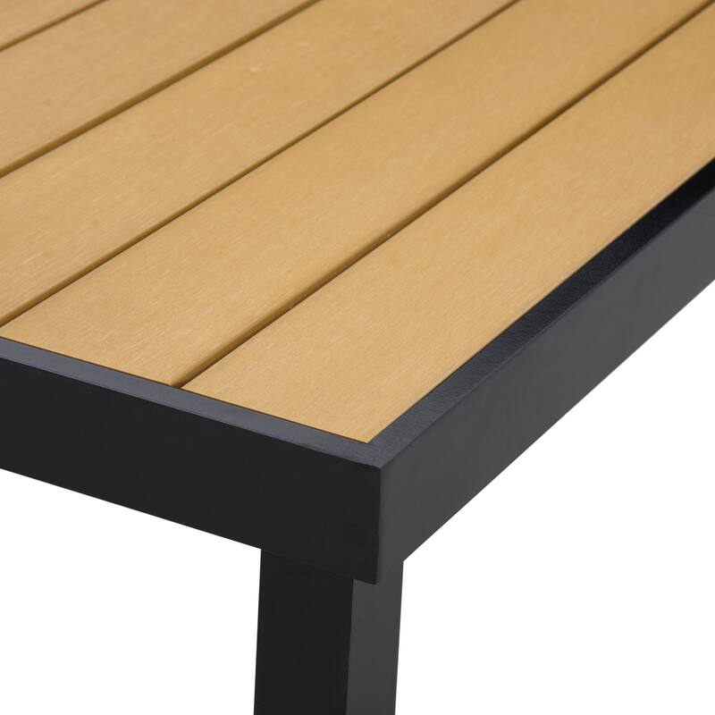 Outsunny Patio Dining Table for 8, Rectangular Aluminum Outdoor Table for Garden Lawn Backyard