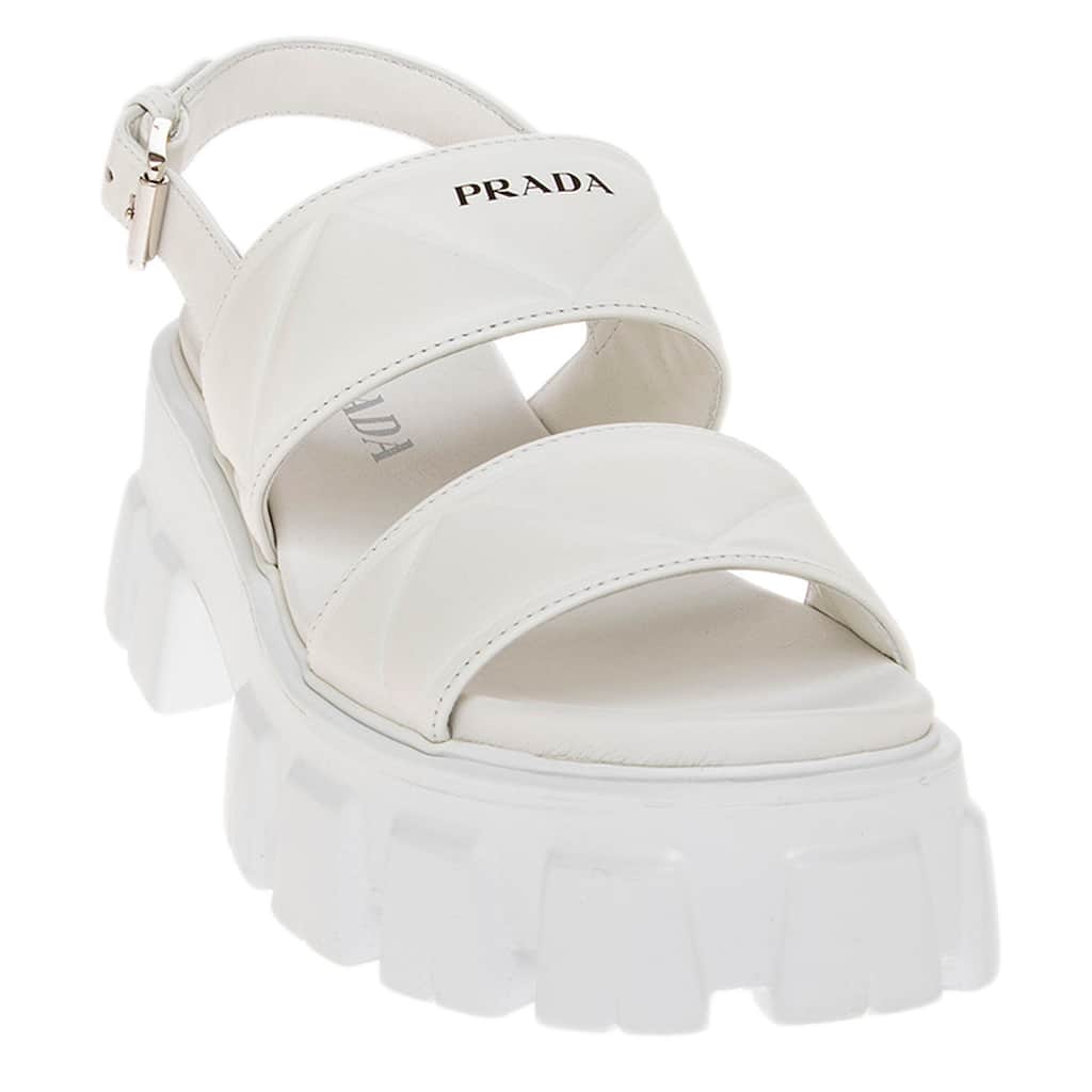 Prada Monolith Sandals in Leather
