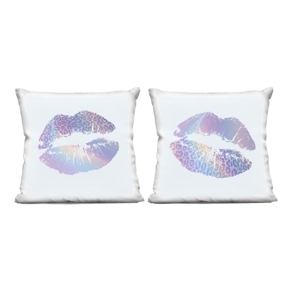 Stupell Cheetah Pattern Pastel Lipstick Decorative Printed Throw Pillow Design by Kim Allen (Set of 2)