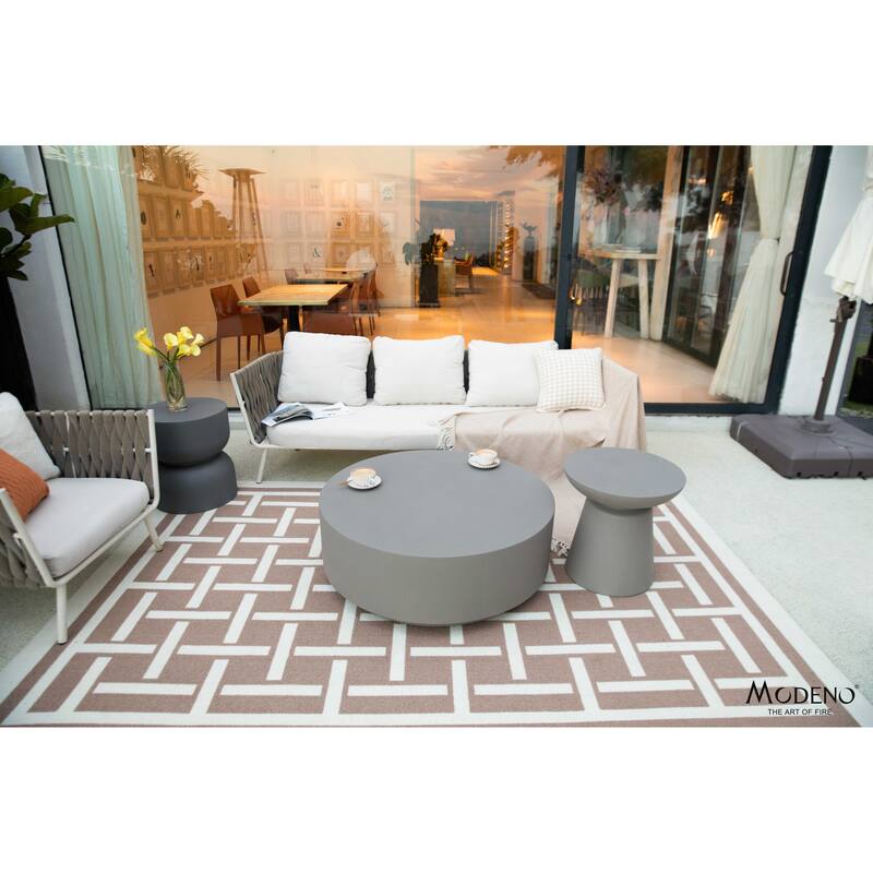 Elementi Home Rome 40" Round Concrete Coffee Table