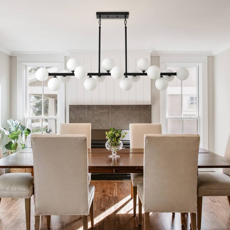 Bubble Sputnik Chandelier Modern Linear Chandelier with Globe Glass Shades