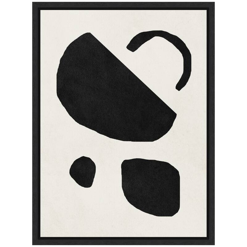 Kate and Laurel Sylvie Black Geometric Abstract 2 Framed Canvas by July Art Prints