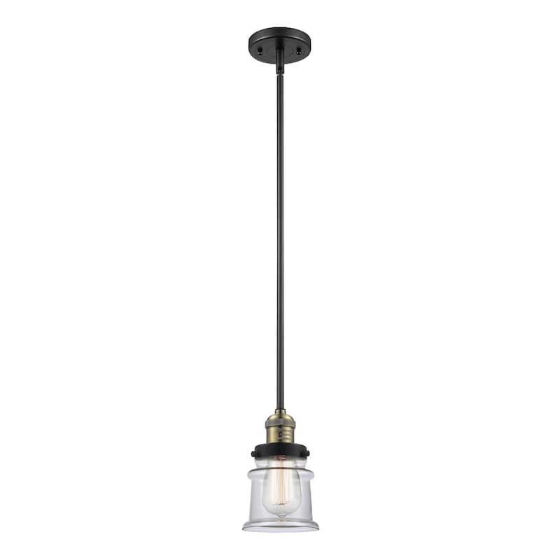 Innovations Lighting Small Canton 7" Wide Mini Pendant - Downrod - Brushed Brass / Seedy