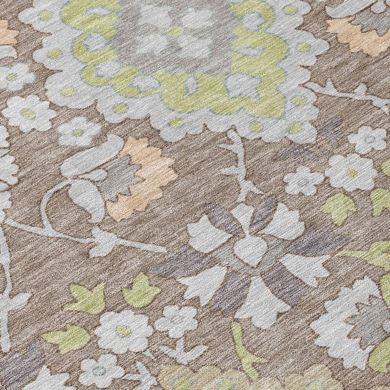Machine Washable Indoor/ Outdoor Boho Traditional Chantille Rug