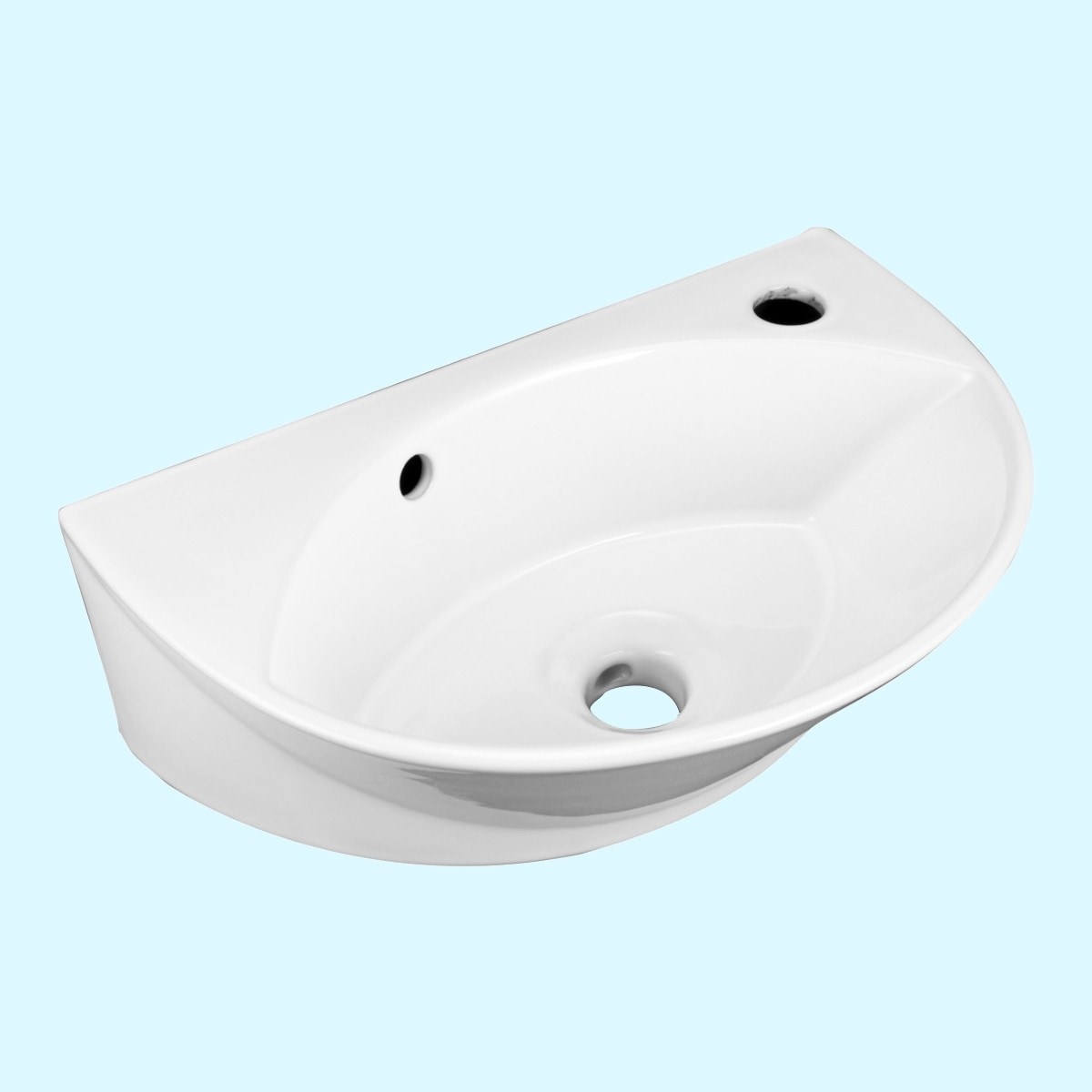 Renovator S Supply Small White Porcelain Wall Mount Bathroom Sink With Overflow