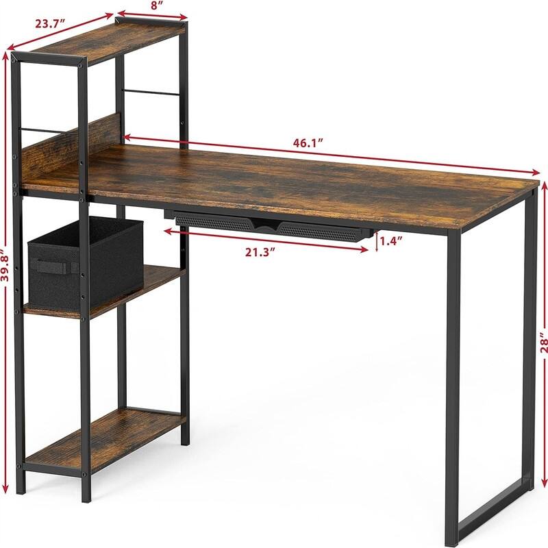 Mission Desk with Side Shelf