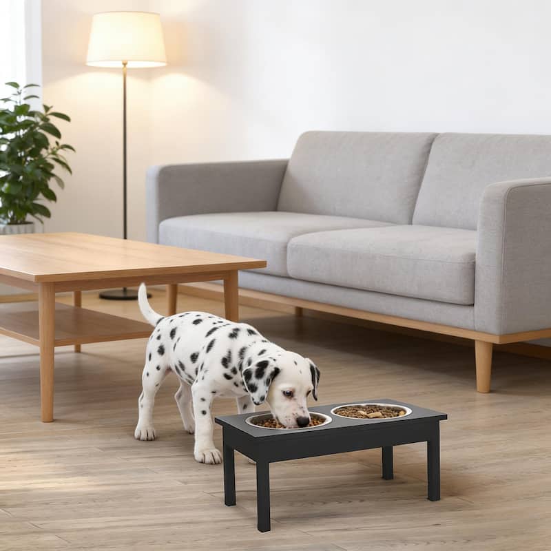 Black Pet Feeder Stand