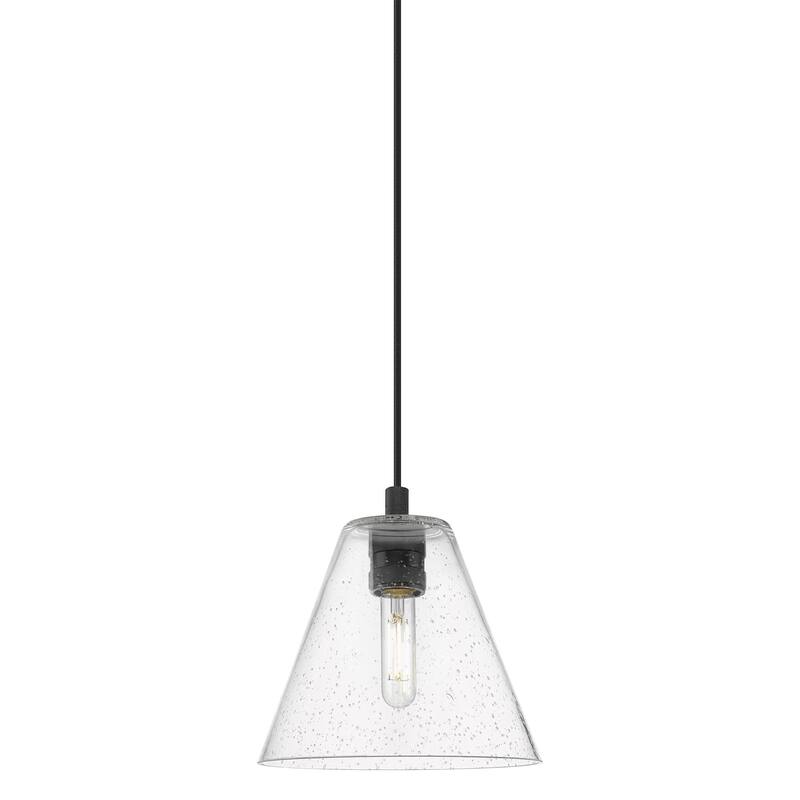 Innovations Lighting 434-1P-11-8 Crown Point Pendant Crown Point 8" - Matte Black / Seedy
