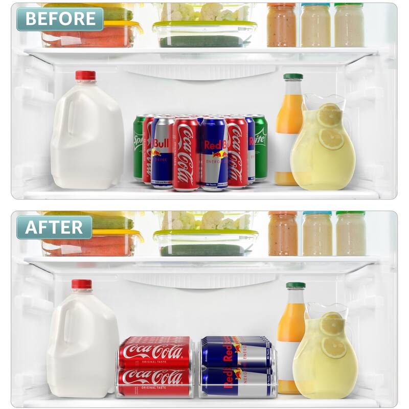 Skinny Soda Can Organizer for Refrigerator - Slim Can Holder Drink Dispenser for Fridge - Soda Can Organizer