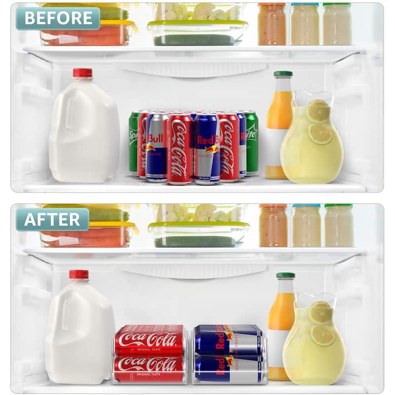 Sorbus Skinny Soda Can Organizer and Drink Dispenser 4 Pack - 13.75 L x 7 W x 4 H