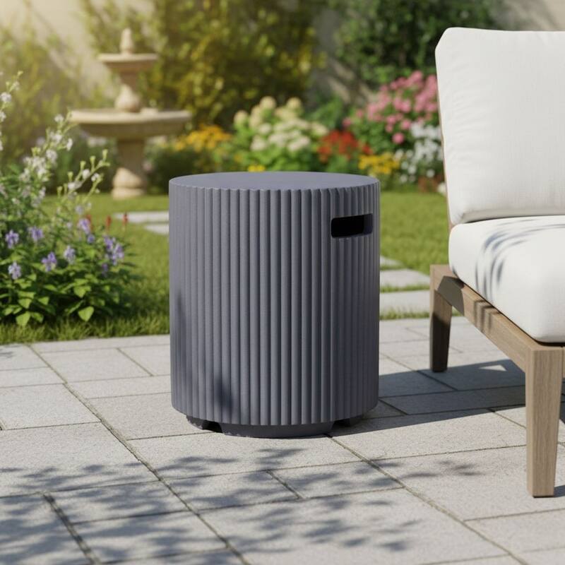 Christopher Knight Home - Lecce 17x19.9" Outdoor MgO Propane Tank Holder/Side Table for Multiple Use