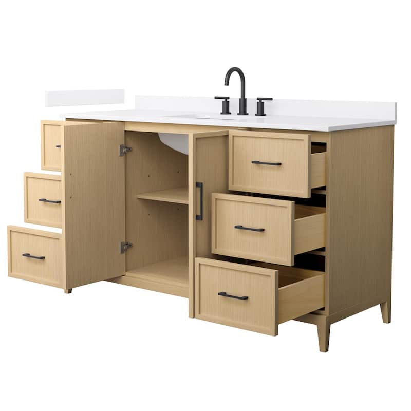 Elan 60-inch Single Vanity, 3 Hole Quartz Top