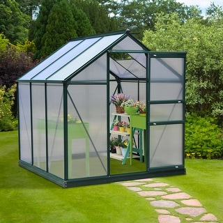 Outsunny 6 ft L x 6 ft W x 7 ft H Polycarbonate Po