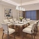 preview thumbnail 4 of 10, Modern Farmhouse 4-Light Gold Chandelier Island Lights with Fabric Shade for Dining Room