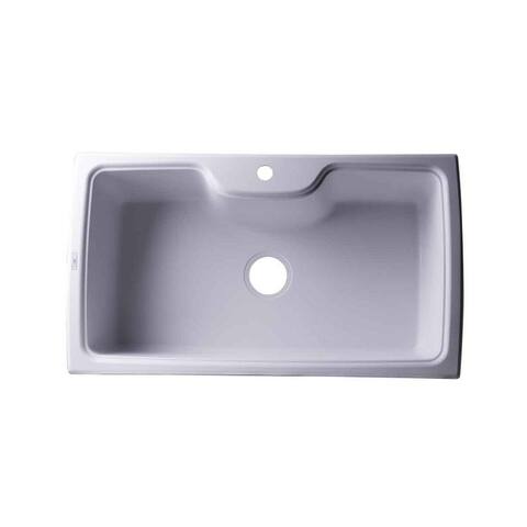 Alfi Brand AB3520DI-W White 35" Drop-In Single Bowl Granite Composite Kitchen Sink