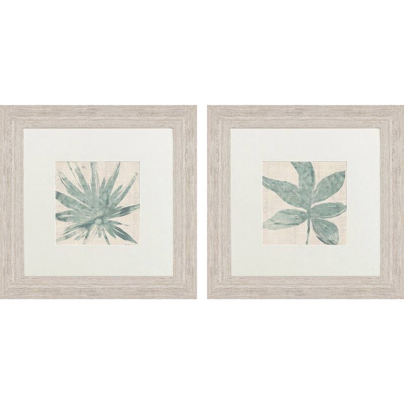 Paragon Burlap Ocean Palm II Framed Art - Set of 2