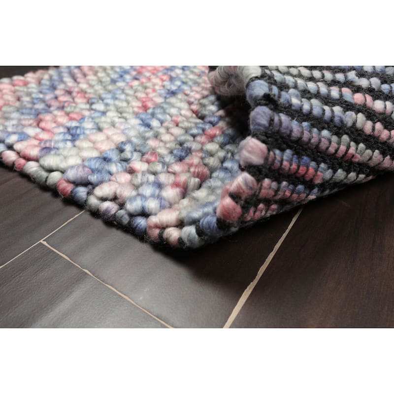 Hand Made Pink Polyester Modern & Contemporary Oriental Area Rug