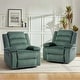 preview thumbnail 96 of 101, Overstuffed Cotton Corduroy Manual Pushback Recliner with Wide Armrest