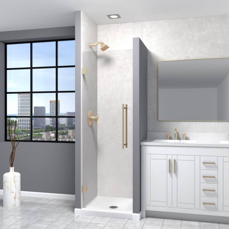 Transolid EHTA257610C-BK Elizabeth 76" High x 25" Wide Hinged Semi - Champagne Bronze