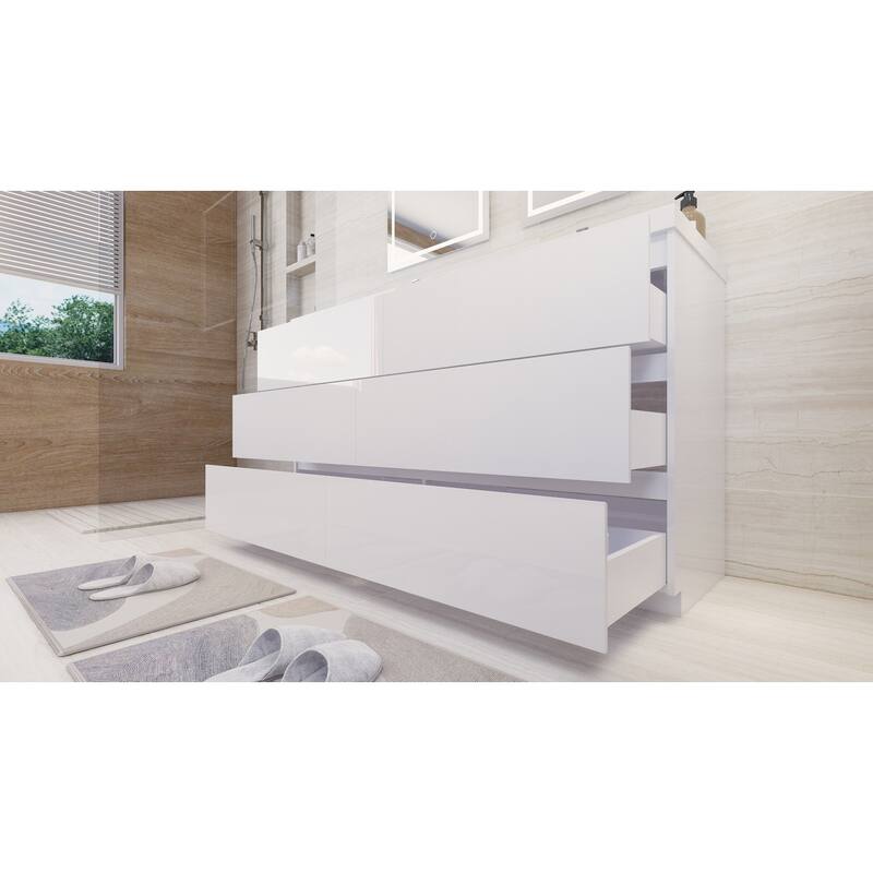 Aron 60'' Freestanding Vanity with Double Reinforced Acrylic Sink