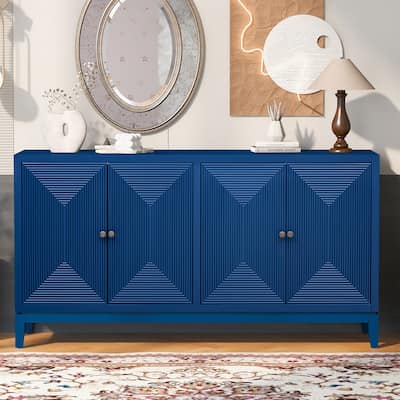 Navy Blue Buffet Sideboard Storage Cabinet Entrance Cabinet Console Table