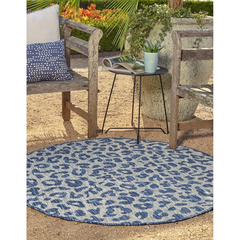 Outdoor Gallery Collection Area Rug - Blue - 13' Round