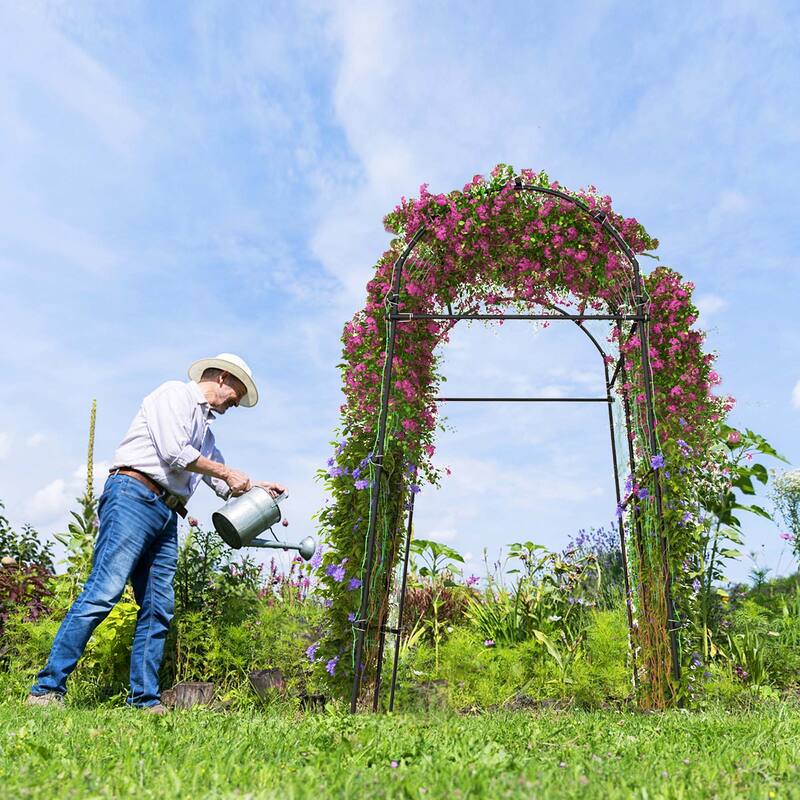 Costway 1/2 PCS 7.5FT Garden Arch Trellis Outdoor Plant Support