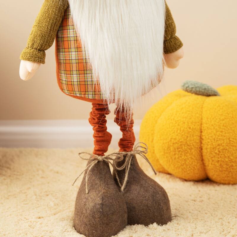 Glitzhome Telescoped Fabric Fall Gnome Standing Decor