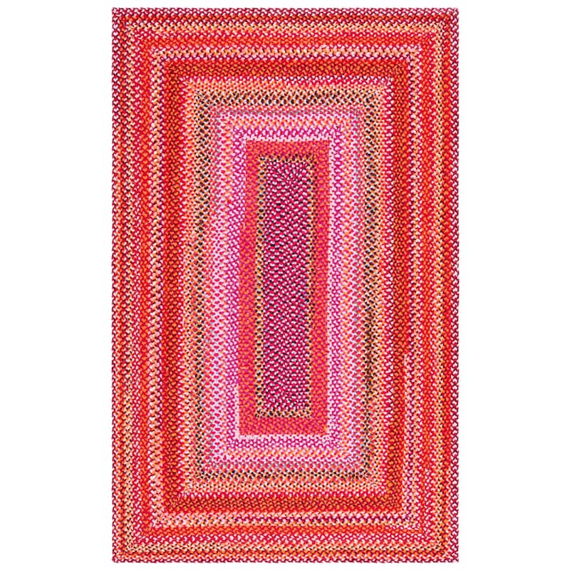 SAFAVIEH Handmade Braided Ruby Cotton Reversible Rug - 6' x 9' - Red/Orange