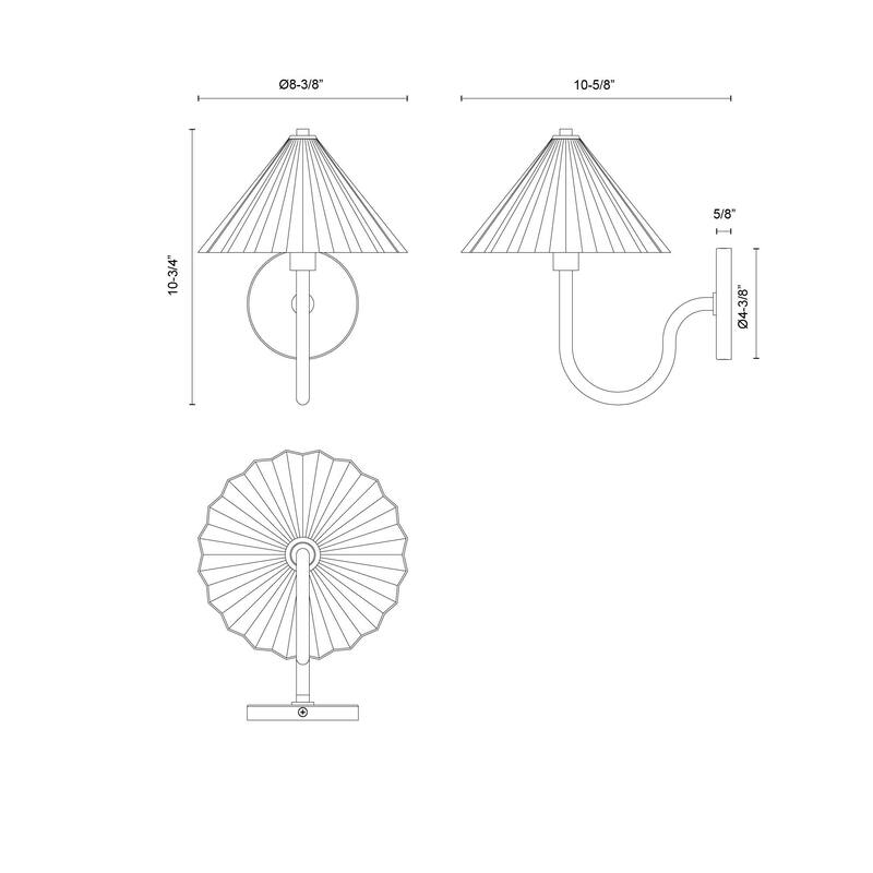 Alora Lighting WV451808 Serena 11" Tall Bathroom Sconce with Pleated