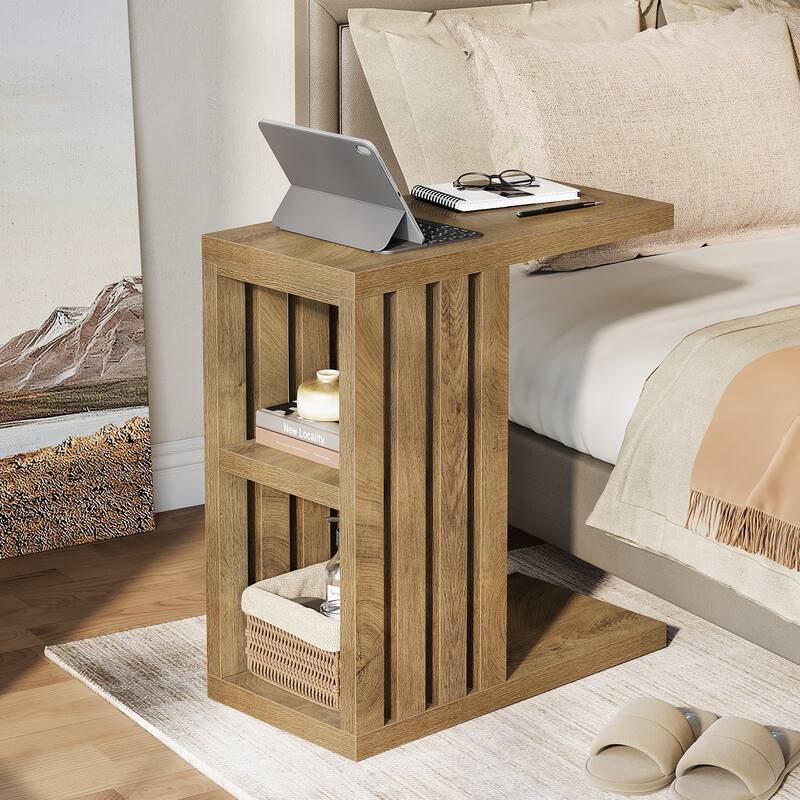 C Shaped End Table for Couch