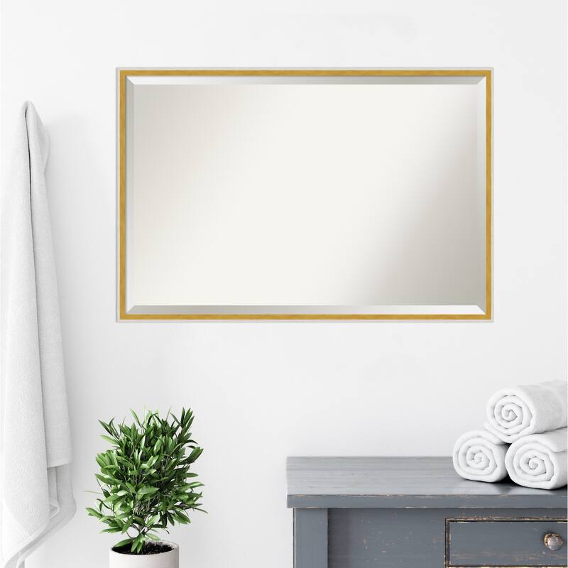 Paige Beveled Wood Framed Bathroom Vanity Wall Mirror