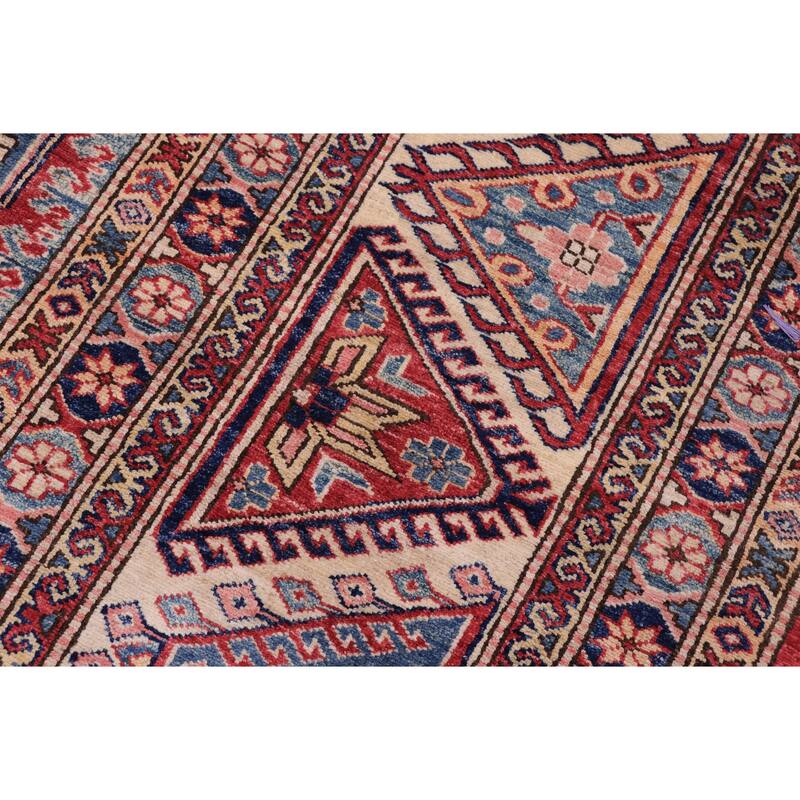 Tribal Super Kazak Lennox Red/Beige Hand Knotted Wool Rug - 11'11'' x 14'8''