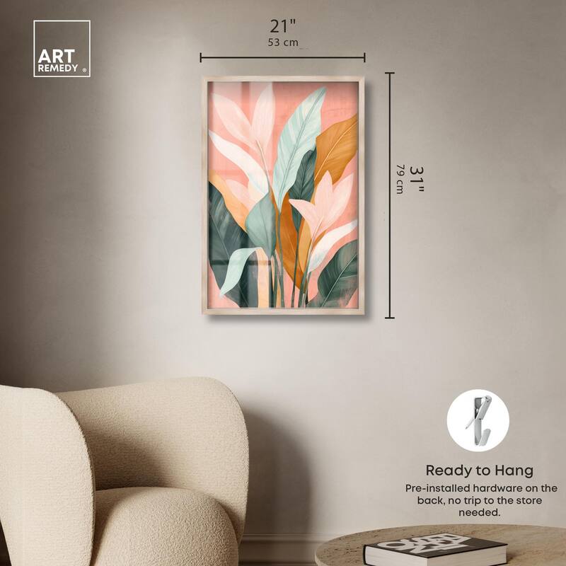 Peach and Palm Shadowbox by Art Remedy