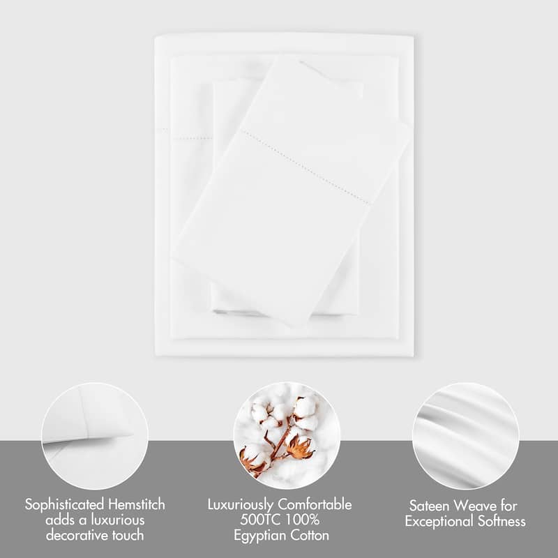 Madison Park 500 Thread Count Egyptian Cotton Deep Pocket Sheet Set