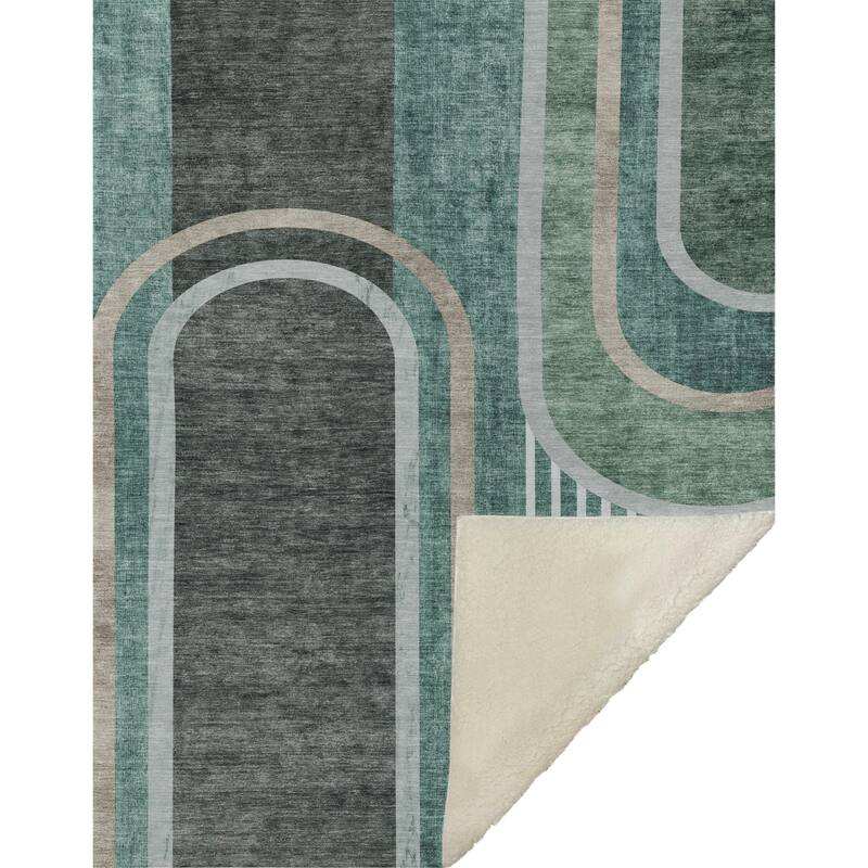 Premium Machine Washable Casual Contemporary Sherpa Throw Blanket