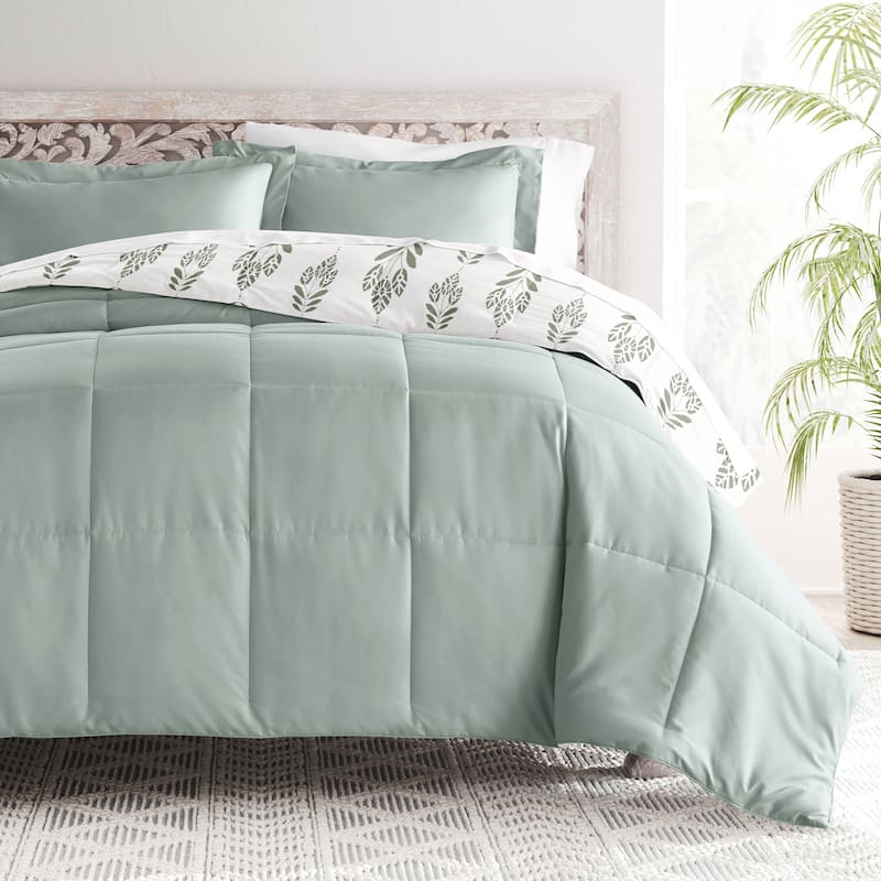 Becky Cameron Folk Leaves Pattern Reversible Comforter Set