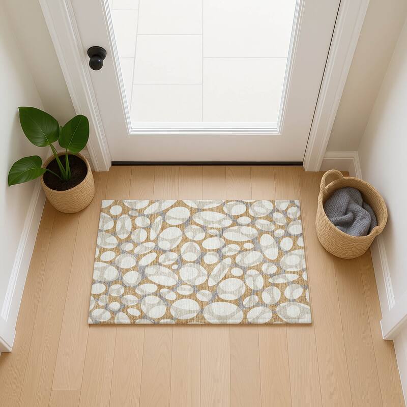 Machine Washable Indoor/ Outdoor Contemporary Saline Chantille Rug